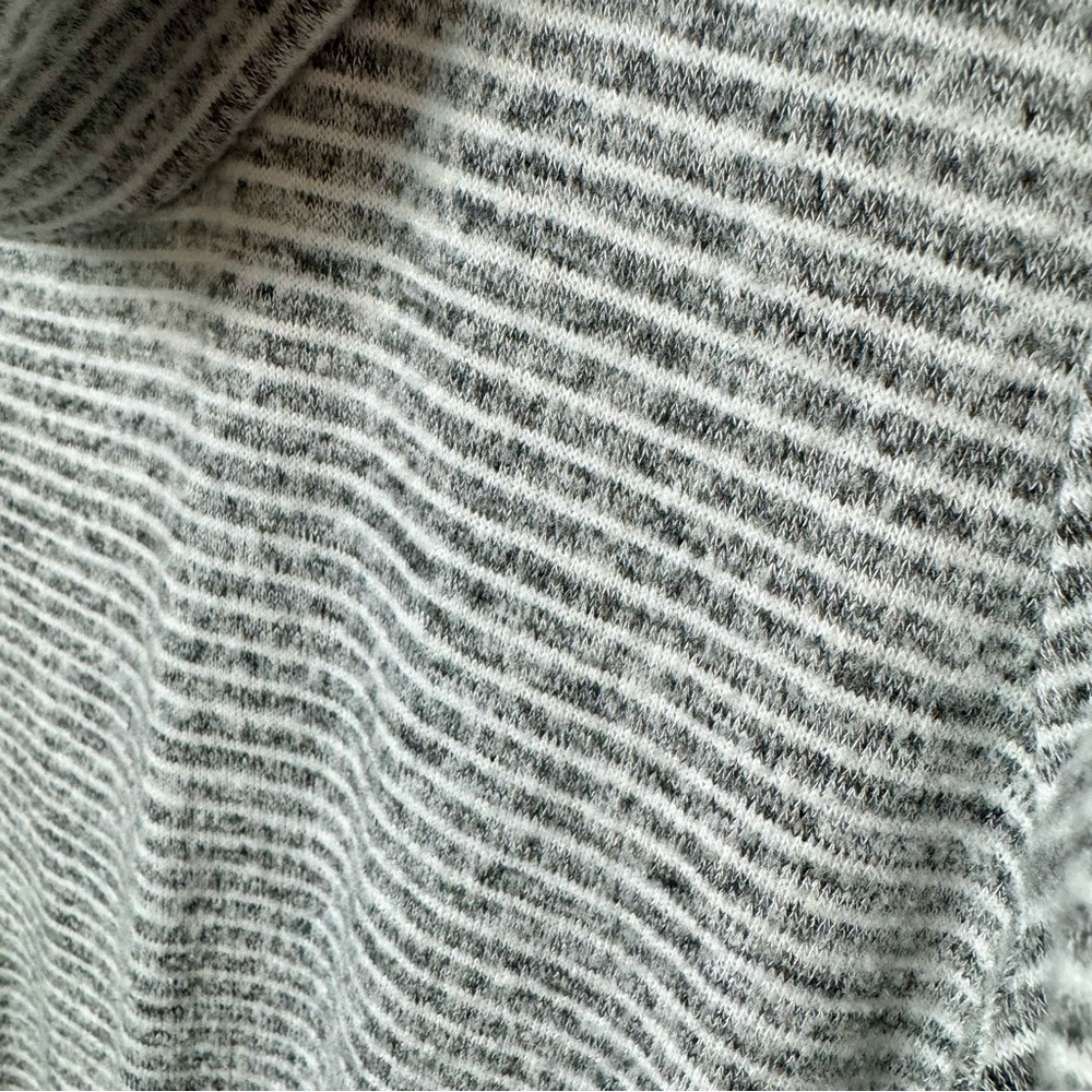 Lou & Grey Gray Striped Cowl Neck Dress Size Medium Gray White Tie Waist Casual - Picture 5 of 13